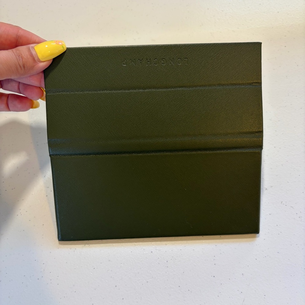 Longchamp Semi-Hard Shell Folding Eyeglasses Glasses Case Olive Green Designer - Picture 6 of 6